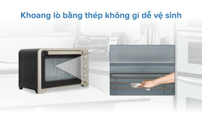 Lò nướng Kangaroo KG4001 40 lít - Khoang lò thép không gỉ
