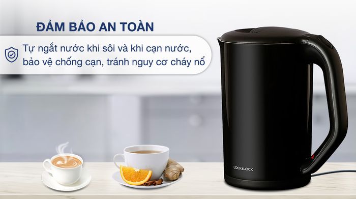 Bình đun siêu tốc Lock&Lock 1.7 lít EJK738BLK - Đảm bảo an toàn
