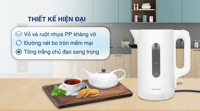Bình đun siêu tốc Panasonic NC-K101WRA - Thiết kế