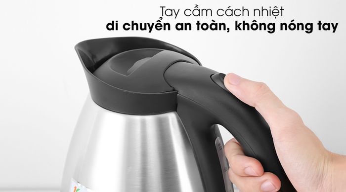 Bình đun siêu tốc Kangaroo 1.5 lít KG15SK3 - Tay cầm bằng nhựa cách nhiệt