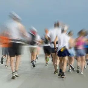 An athlete in motion, caught in a blur of sport.