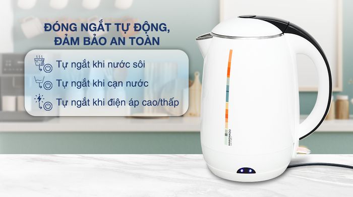 Bình đun siêu tốc Hawonkoo 1.8 lít KEH-180-W - Chế độ an toàn