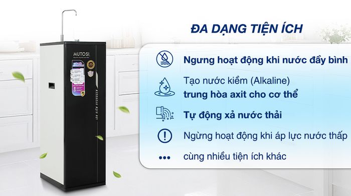 Máy lọc nước RO Hydrogen ion kiềm Mutosi MP-S1001H 10 lõi - Tiện ích