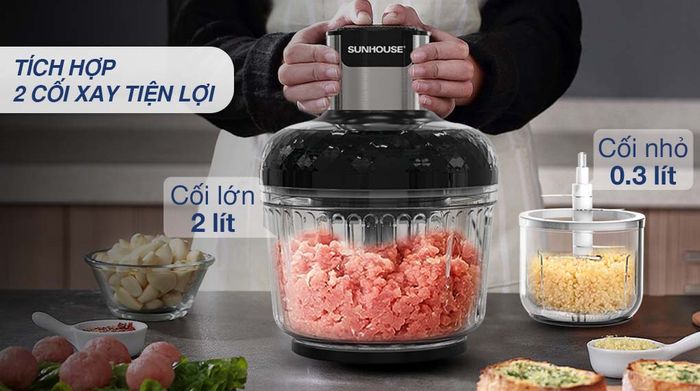 Cối xay - Máy xay thịt đa năng Sunhouse SHD5412 300W 2 lít/0.3 lít