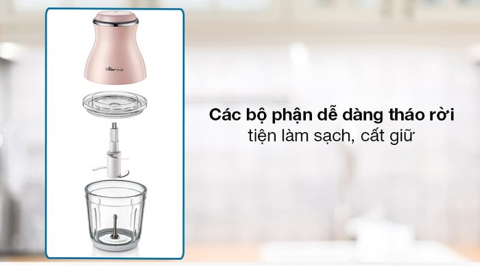 Máy xay thịt đa năng Bear QSJ-B02U2 - Thiết kế các bộ phận máy tháo lắp linh hoạt, làm sạch đơn giản