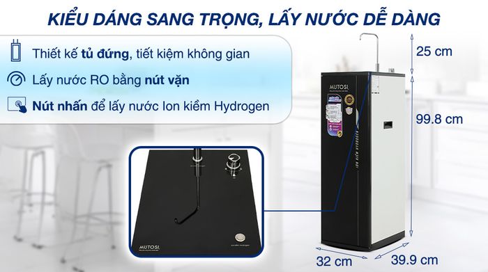 Máy lọc nước RO Hydrogen ion kiềm Mutosi MP-S1001H 10 lõi - Thiết kế