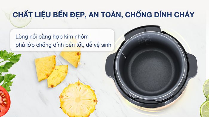 Nồi áp suất điện BlueStone PCB-5648 5 lít - Chất liệu