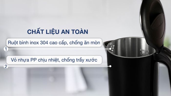 Bình đun siêu tốc Lock&Lock EJK738BLK - Chất liệu