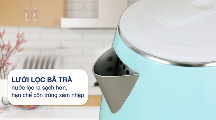 Lưới lọc bã trà - Bình đun siêu tốc Crystal 1.7 lít D1017