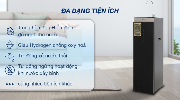 Máy lọc nước RO Hydrogen Kangaroo KG12HA 12 lõi - Tiện ích