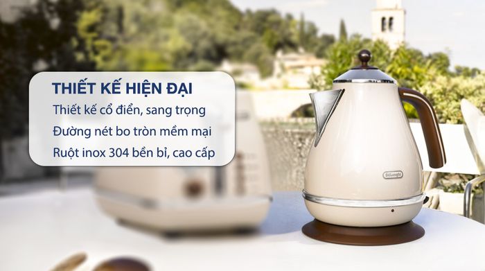 Ấm đun siêu tốc Delonghi 1.7 lít KBOV2001.BG - Thiết kế
