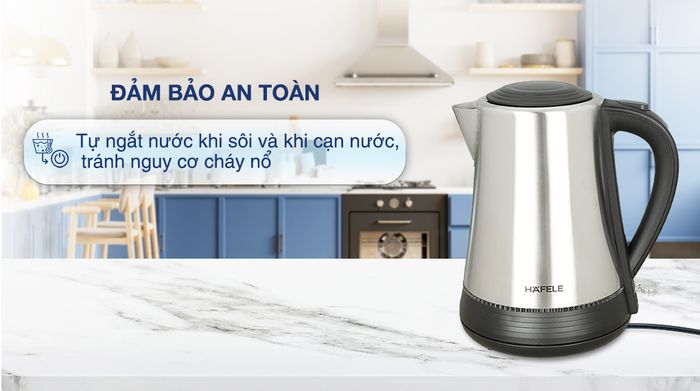 Bình đun siêu tốc Hafele 1.7 lít HS-K1703X - Chế độ an toàn