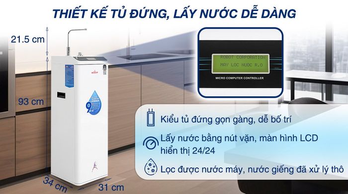 Máy lọc nước RO Hydrogen Robot HydroMega-9X 9 lõi -Thiết kế