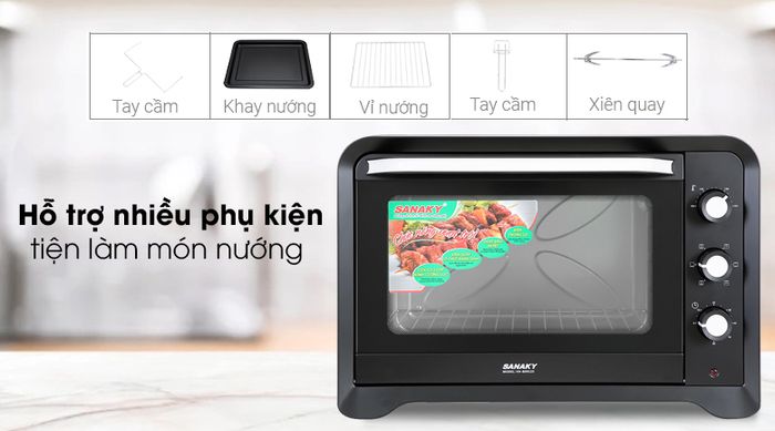 Lò nướng Sanaky LN.VH809S2D 80 lít - Nướng thức ăn thuận tiện với nhiều phụ kiện