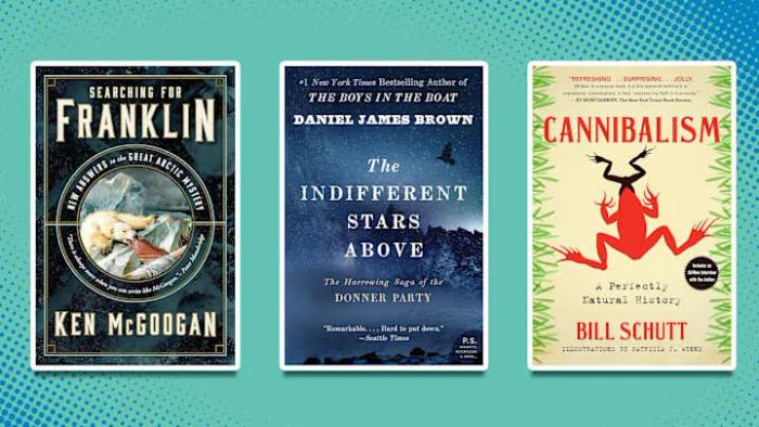 Explore titles like ‘Searching for Franklin,’ ‘The Indifferent Stars Above,’ and ‘Cannibalism.’
