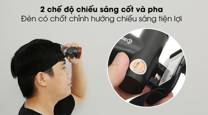 Chỉnh hướng chiếu sáng linh hoạt - Đèn pin đội đầu COMET CRT1614
