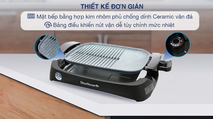 Bếp nướng điện BlueStone EGB-7417 2000W - Thiết kế