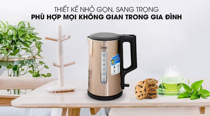 Vỏ bình bằng nhựa 2 lớp chống bỏng - Bình đun siêu tốc Midea MK-317DW