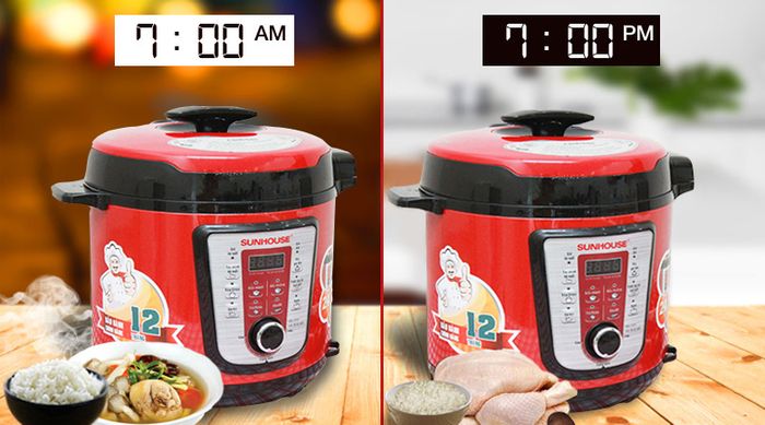 Nồi áp suất điện Sunhouse SHD 1767 6.0 lít - Hẹn giờ