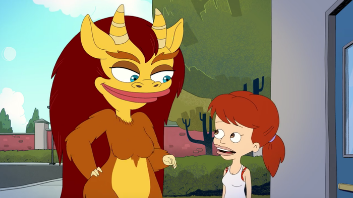 An image featuring Connie and Jessi from the show Big Mouth