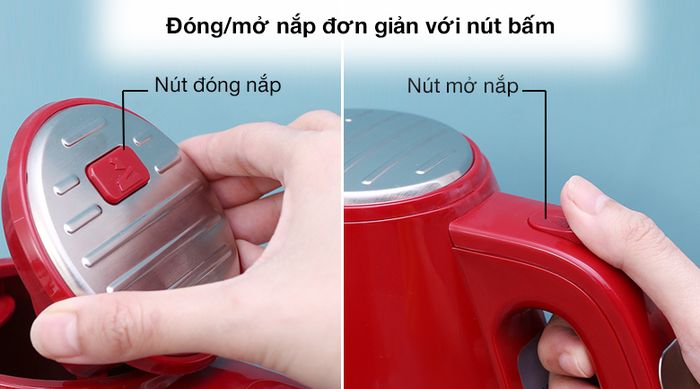 Đóng/mở - Bình đun siêu tốc Delonghi KBLA2000.R