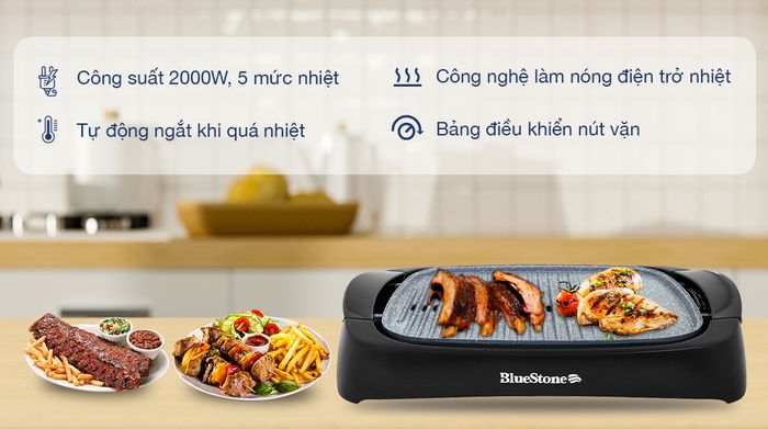 Bếp nướng điện BlueStone EGB-7417 2000W - Tổng quan