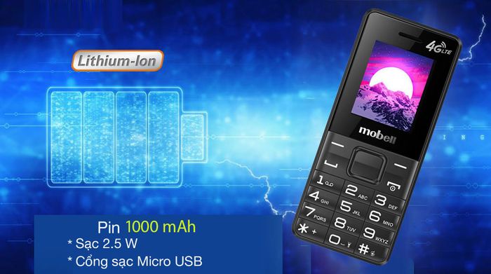 Điện thoại Mobell M239 - Pin