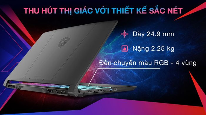 Laptop MSI Gaming Katana 15 B13VFK i7 13620H (676VN) - Thiết kế