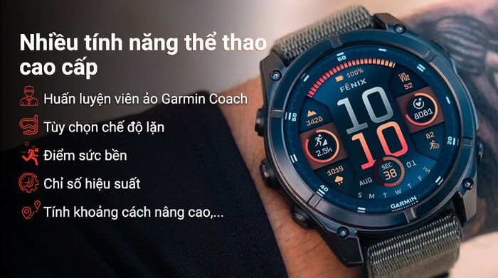 Garmin Fenix 8 47mm viền thép - Tính năng hiệu suất