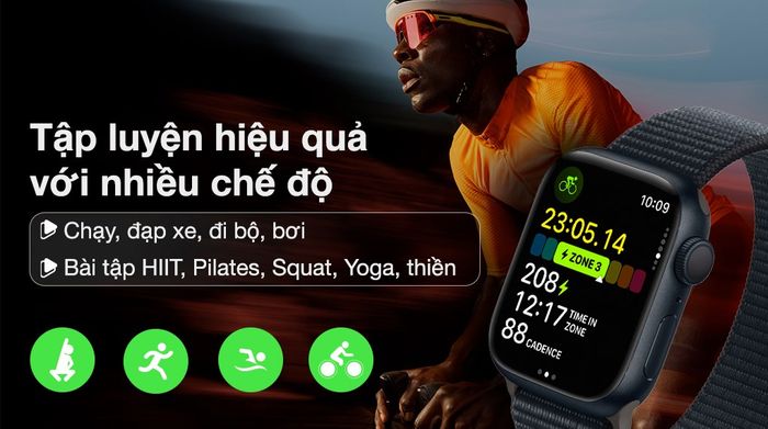Apple Watch S9 GPS 41mm viền nhôm dây vải - Luyện tập