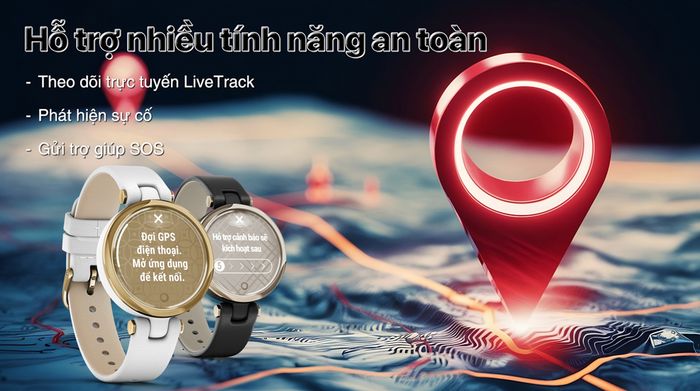 Garmin Lily Classic 34.5mm dây da - Tính năng an toàn
