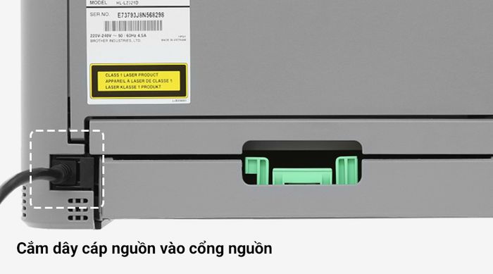 Máy in Brother HL L2321D - Cắm dây nguồ