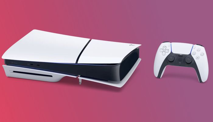 A PS5 slim disc version paired with a DualSense Controller