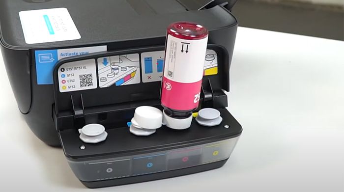 Mực in phun HP GT52 Đỏ Original Ink Bottle M0H55AA - Cách bơm mực