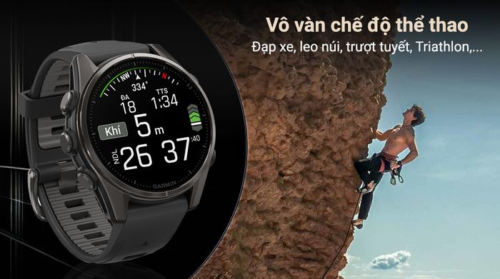 Garmin Fenix 8 Sapphire 43mm viền Titanium - Luyện tập