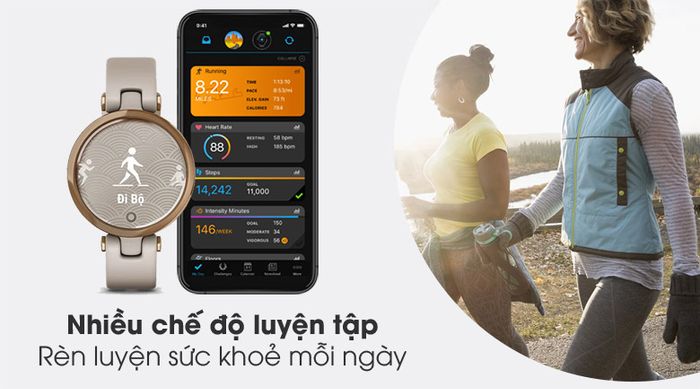 Đồng hồ thông minh Garmin Lily dây silicone - Chế độ thể thao