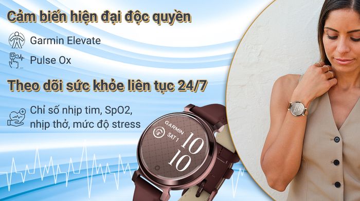 Garmin Lily 2 Classic 34mm dây da - Cảm biến sức khỏe
