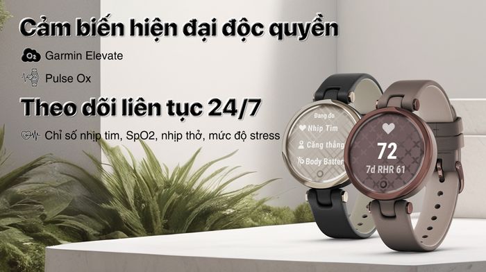 Garmin Lily Classic 34.5mm dây da - Sức khỏe