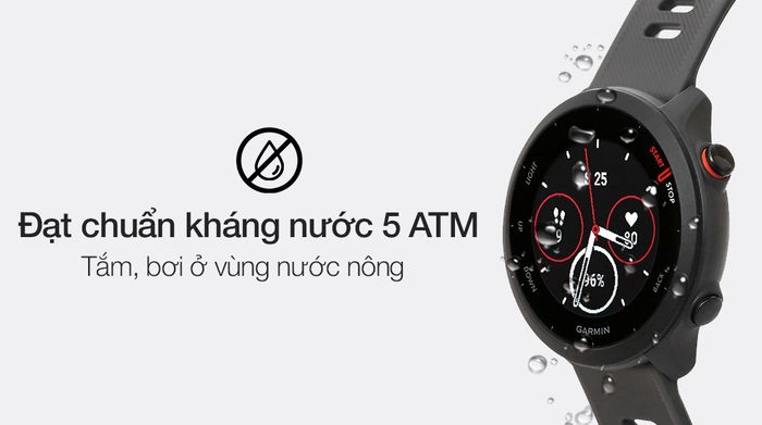 Đồng hồ thông minh Garmin Forerunner 55 dây silicone đen đạt chuẩn kháng nước 5 ATM