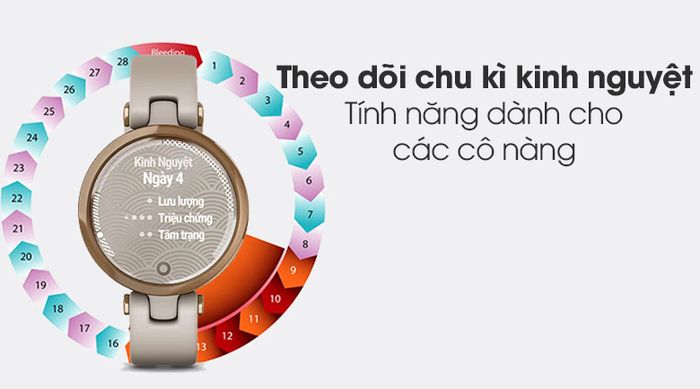 Đồng hồ thông minh Garmin Lily dây silicone - Theo dõi chu kỳ kinh nguyệt