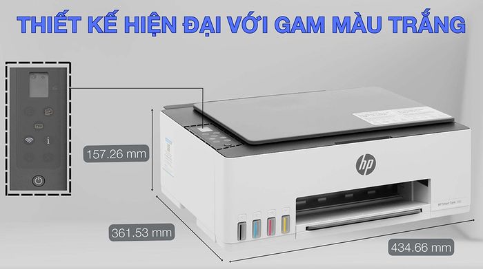 Máy in phun màu đa năng HP Smart Tank 580 Wifi (1F3Y2A) - Thiết kế