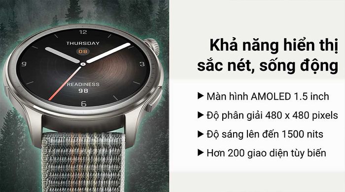 Đồng hồ thông minh Amazfit Balance 46mm dây silicone - Màn hình rõ nét
