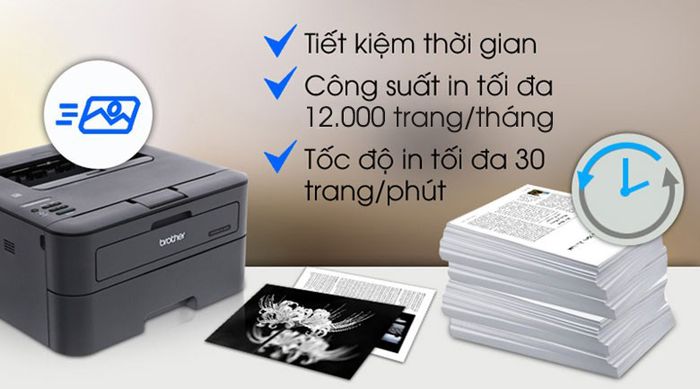 Máy In Laser Trắng Đen Brother HL-L2366DW Wifi - Tốc độ in