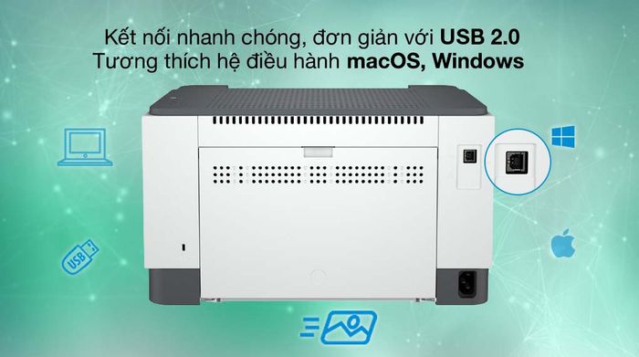 Máy in laser trắng đen đơn năng HP LaserJet M211d (9YF82A) - Kết nối