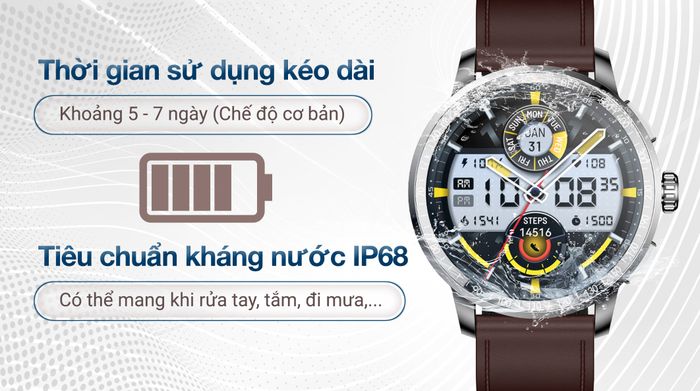 Đồng hồ thông minh BeFit Sporty 3 - Pin và Kháng nước