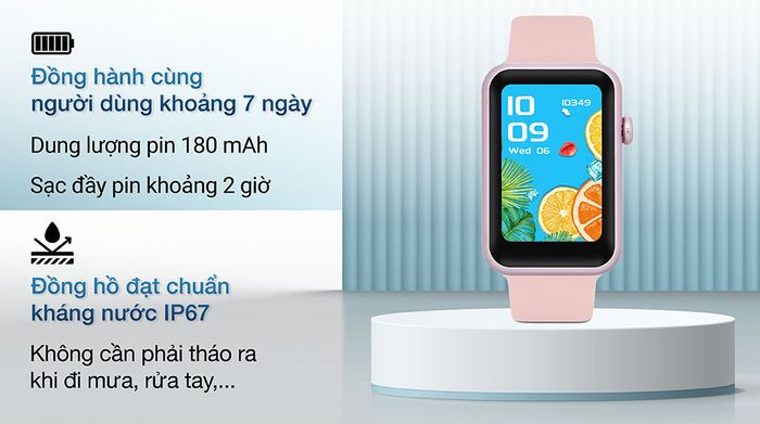 Đồng hồ thông minh BeFit WatchFit - Kháng nước và pin