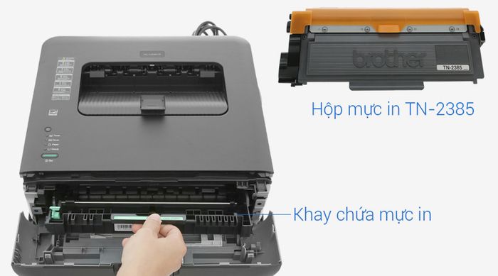 Máy in Brother HL L2321D - Lắp hộp mực in