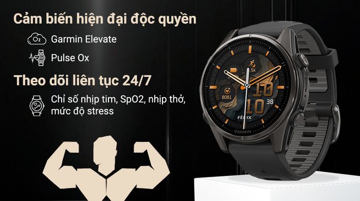 Garmin Fenix 8 Sapphire 43mm viền Titanium - Sức khỏe