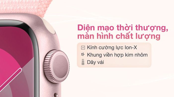 Apple Watch S9 GPS 41mm viền nhôm dây vải - Thiết kế