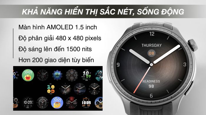 Amazfit Balance 46mm dây silicone - Màn hình